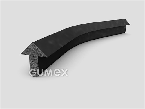 Mikroprofil "T" Form, 22x18,5/6mm, Dichte 500kg/m3, EPDM, ISO 3302-1 E3, -30°C/+80°C, schwarz, 